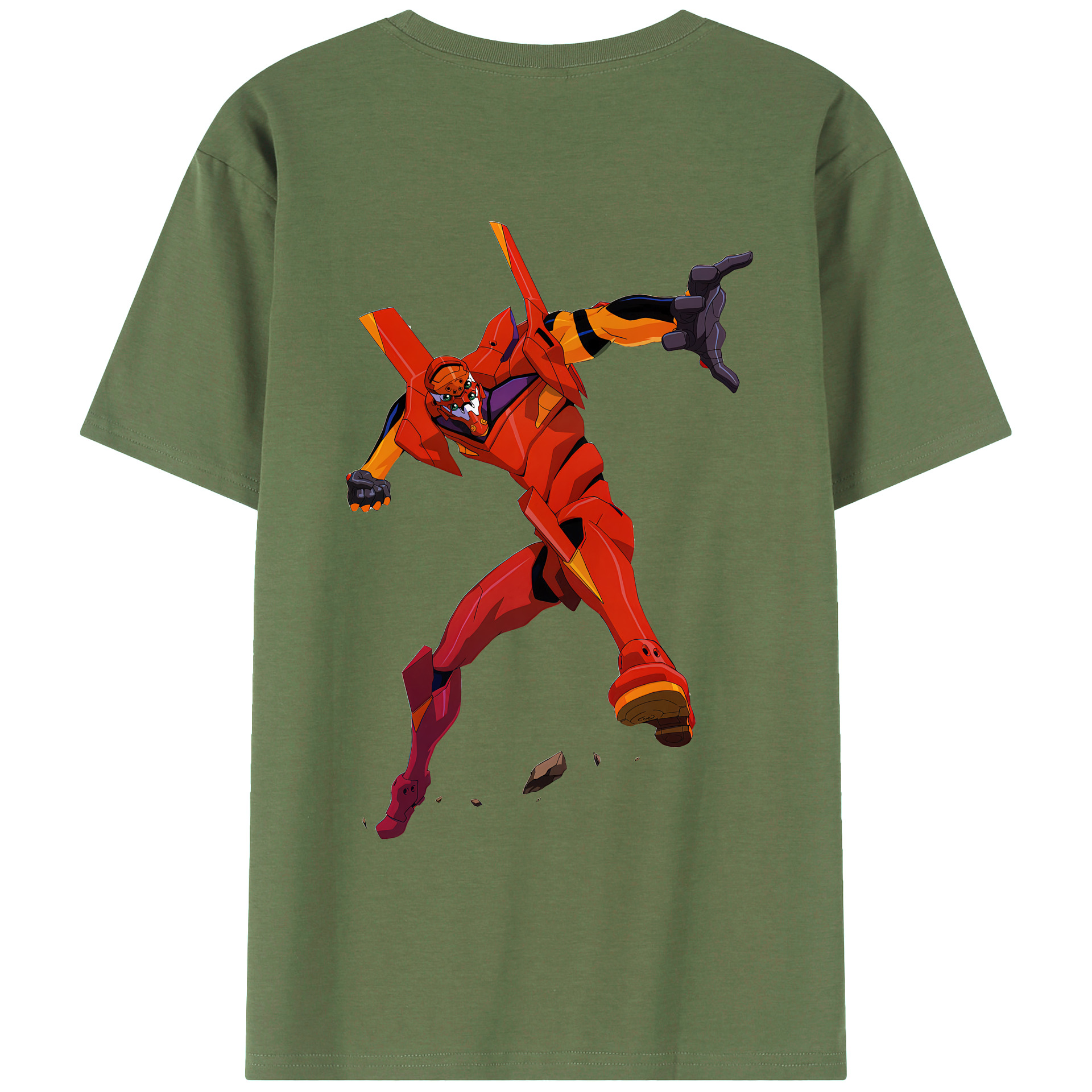 （画像用） EVA 新世紀エヴァンゲリオン 綿100％ メンズ半袖Tシャツ（バックプリント） 通気性